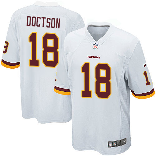 Men's Game Josh Doctson Nike Jersey White Road - #18 NFL Washington Redskins